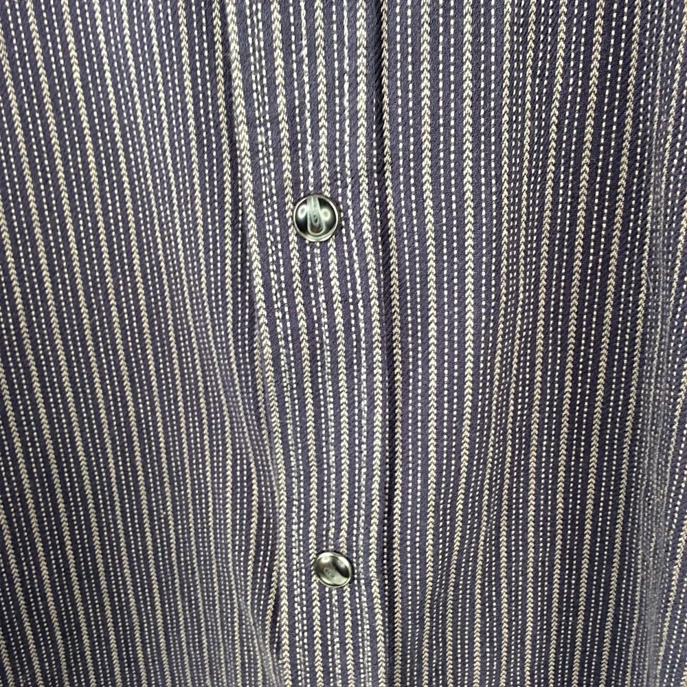 Blue Ranchwear Men's Pearl Snap Western Shirt XL Cowboy Rodeo Blue Pinstriped